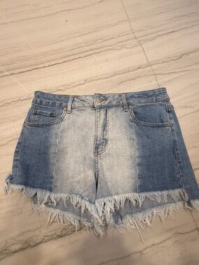 Altar'd State Light Blue Washed Denim Cutoff Shorts